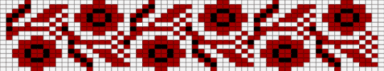 Clear Delica Matte red and black - red, white