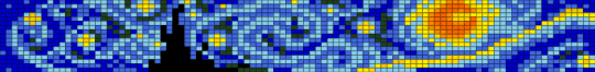 starry night - blue, light blue, purple