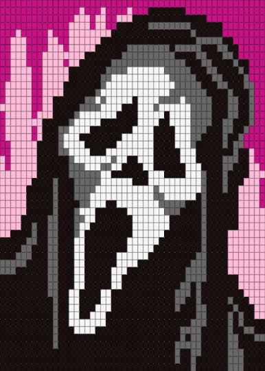 Ghost Face - gray, pink