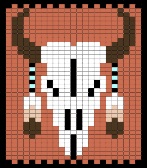 Cow skull - red