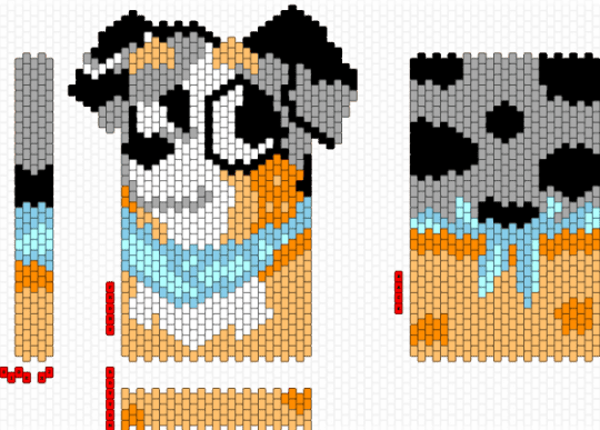 Modified Calypso bag pattern from Bluey - beige, orange