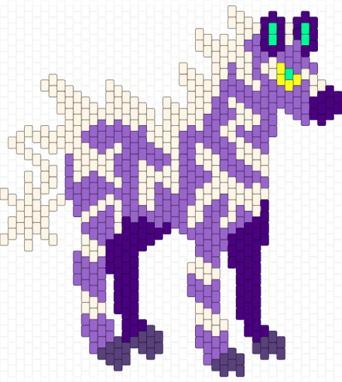 shiny zebstrika (bald) - pokemon, purple, zebra, zebstrika