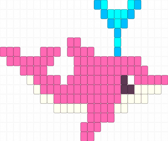 Pink Dolphin - animal, cotddolphins, dolphin, ladder stitch, ladderstitch, pink