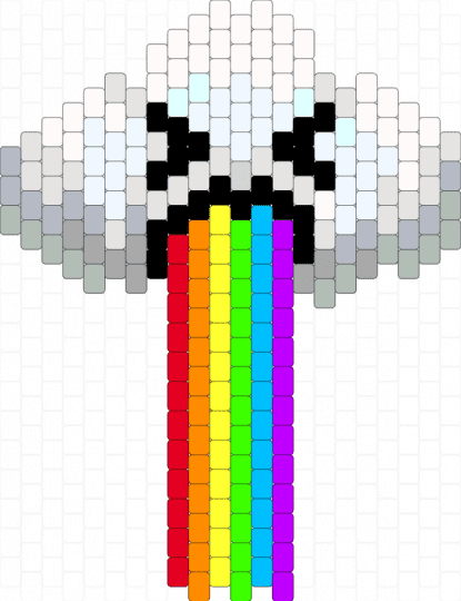 BLEEEH - beige, charm, colorful, light blue, rainbow, white, yellow