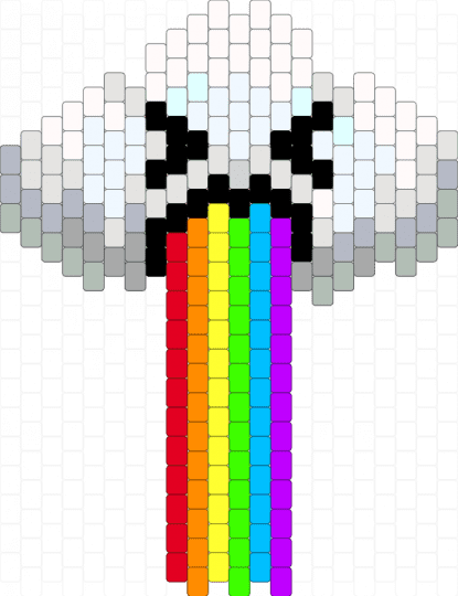 BLEEEH - beige, charm, colorful, light blue, rainbow, white, yellow