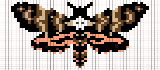 moth pony bead tapestry - brown, white