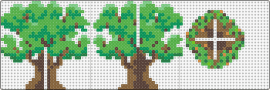 Perler - 3D Oak Tree - tree,oak,3d,nature,brown,green
