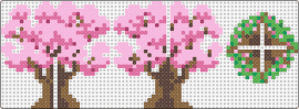Perler - 3D Cherry Blossom Tree - cherry blossom,tree,3d,nature,bloom,pink,brown