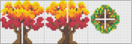 Perler - 3D Autumn Tree - tree,oak,3d,autumn,fall,nature,brown,orange,red