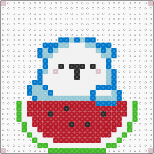 icebear cute 1 - polar bear,watermelon,cute,red,blue