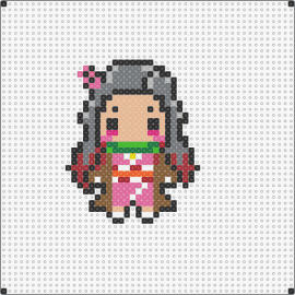 test - nezuko,demon,slayer,character,chibi,anime,tv show,tan,gray,pink