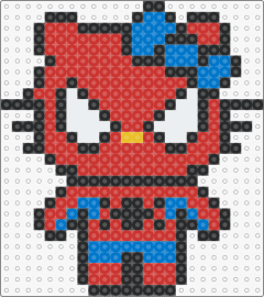 Hello Kitty Spiderman - spiderman,hello kitty,costume,mashup,superhero,marvel,sanrio,character,bow,red,b