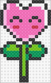 flower heart - flower,heart,kawaii,cute,face,pink,green