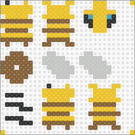 3d bee - yellow,tan