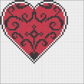 Heart Big - heart,gothic,ornate,love,classic,geometric,red,black