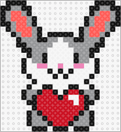 bunny heart - bunny,heart,rabbit,love,cute,animal,playful,affection,gray,red