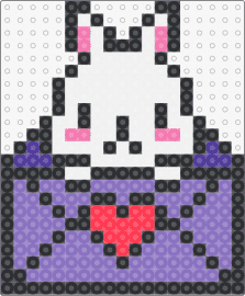 Bunny Heart Letter - bunny,rabbit,letter,mail,heart,cute,love,purple,white