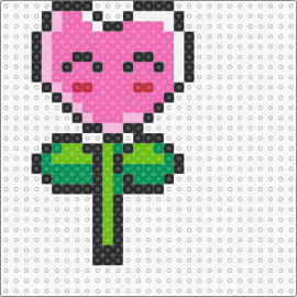 flower heart - flower,heart,kawaii,cute,face,pink,green
