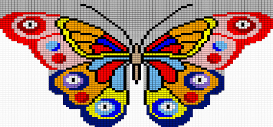 Butterfly - beige, red