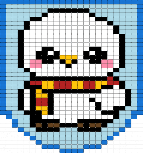 Owl - blue, light blue, white