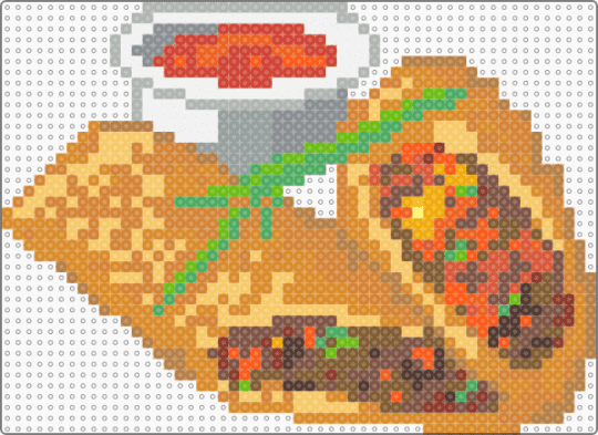 Lumpia - orange, tan, yellow