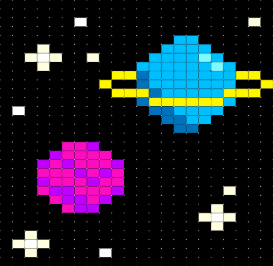 Space - black, light blue, pink