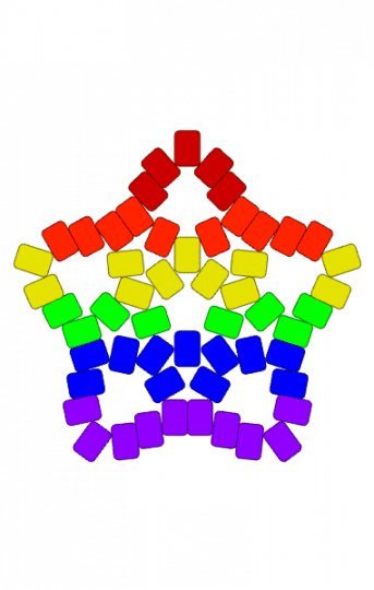 Large six striped star - 