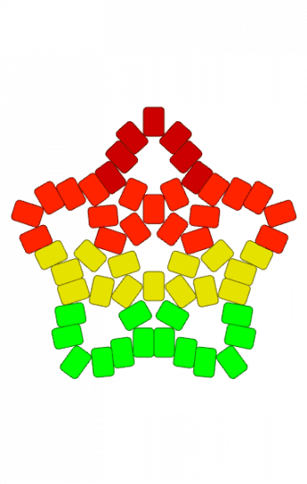 Large four striped star - 