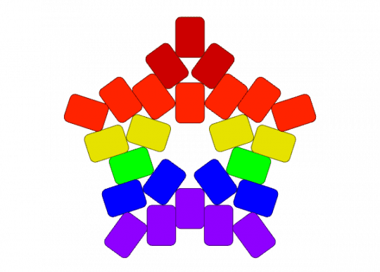 Small six striped star - 
