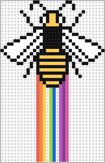 Bee Bookmark - Rainbow - animal, bee, bookmark, colorful, pink, pride, rainbow, rainbows, yellow