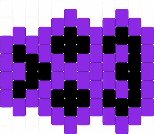 >:3 face peyote - black, cat, cute, face, purple