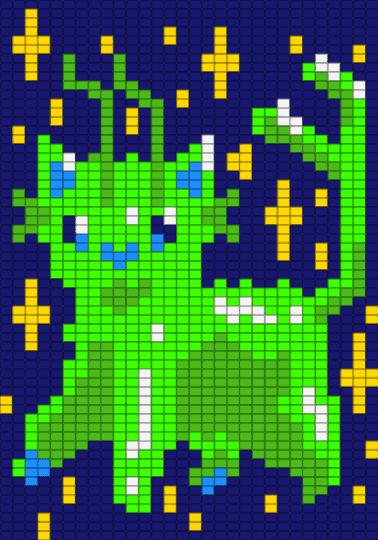 solaceofthestarz gleep kitty horizontal - green, purple