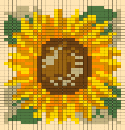 sunflower - beige, orange, yellow