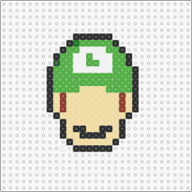 Luigi stock - luigi,mario,nintendo,character,head,hat,simple,mustache,video game,beige,green