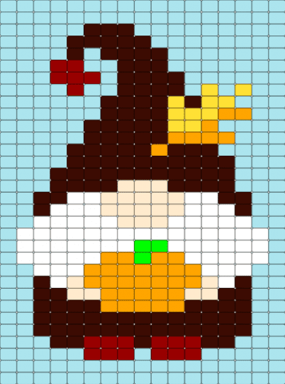 Harvest Gnome - brown, cute, fall, gnome, light blue