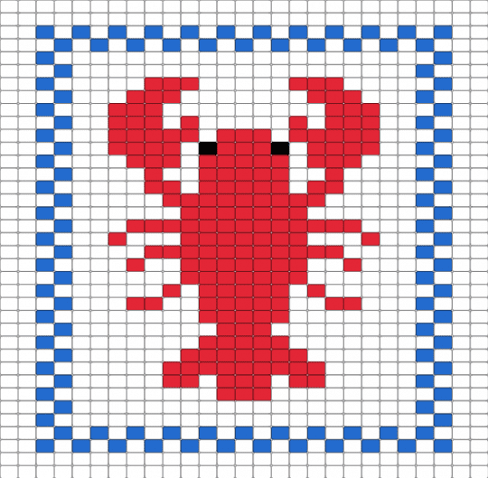 crabby - blue, red, white