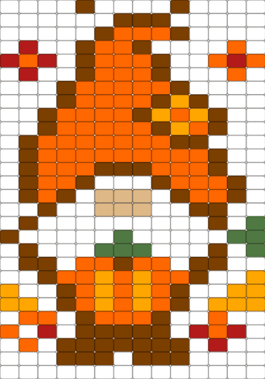Fall gnome - brown, orange, white