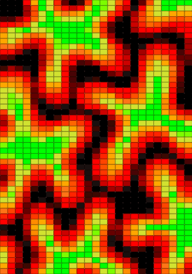 Trippy Squigs Tapestry - orange, red