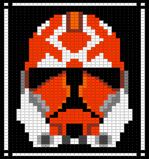 ahsoka clone trooper helmet pony bead tapestry - ahsoka tano, black, clone trooper, clone wars, red, star wars, tapestry, white