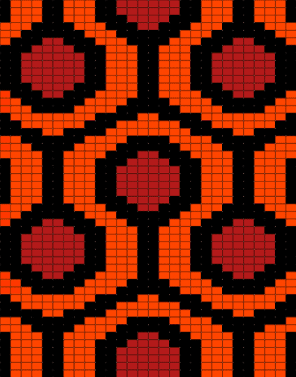 SHINING RUG - black, red