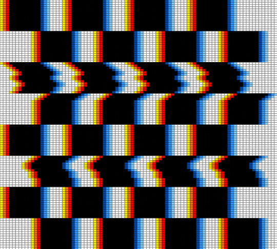 Trippy Geometric Tapestry - black, geometric, light blue, ponybead, tapestry, trippy, white