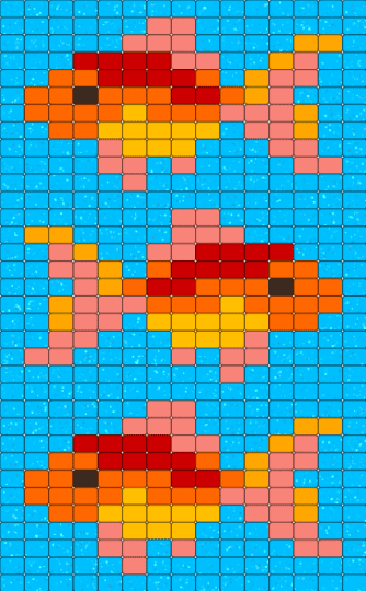 Fishies - light blue, orange