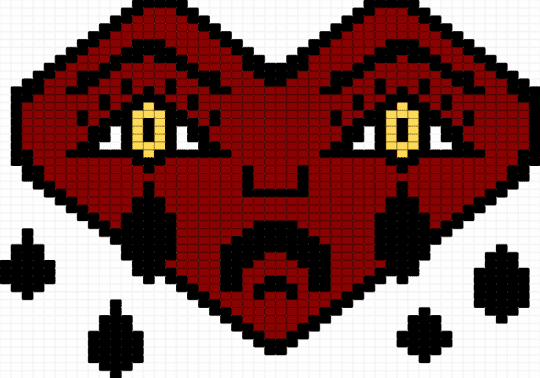 crying heart tapestry - red