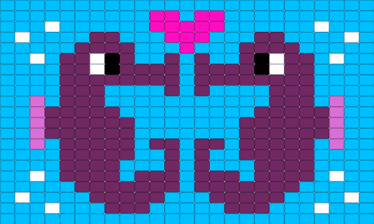 Seahorse Love - light blue, pink