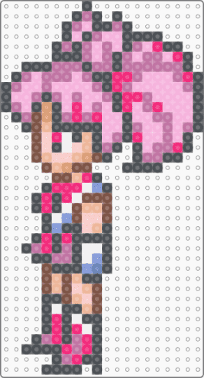 [G] Sailor Chibi Moon (In Battle) - anime, character, chibiusa tsukino, gray, pink, sailor chibi moon, sailor moon, sailor moon another story, super famicom, superhero