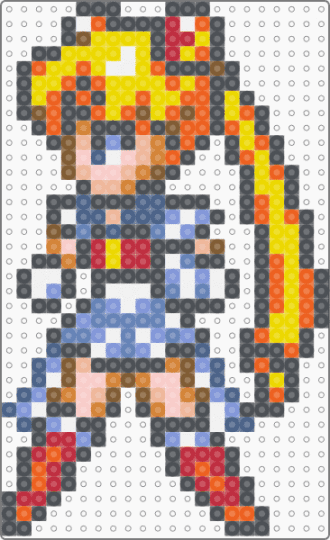 Super Sailor Moon (Attacking) - anime, character, girl, gray, orange, sailor moon, sailor moon another story, super famicom, superhero, usagi tsukino, yellow