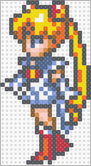 Super Sailor Moon (In Battle) - anime, character, girl, gray, orange, sailor moon, sailor moon another story, super famicom, superhero, usagi tsukino, yellow