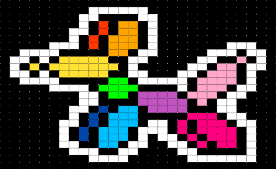 balloon animal - black, colorful, pink, white, yellow