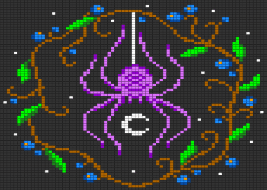 spider - black, green, pink, tan