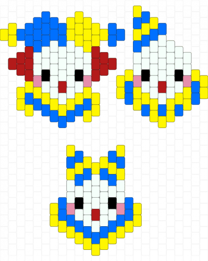Small clowns pt 2 - blue, yellow